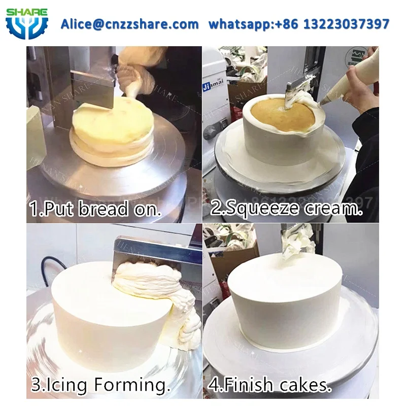  Birthday Cake Cream Smooth Coating Decoration Machine,  Household Small Automatic Smearing Cream Smearing Machine Cake Shop Flat  Touch Embryo Baking White : Home & Kitchen