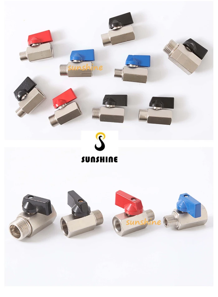 SS Pressure Washer 1/8" 1/4" 3/8" 1/2" Threaded Mini Brass Ball Valve  Male to Female Air Compressor Water Gas Shut Off Valve