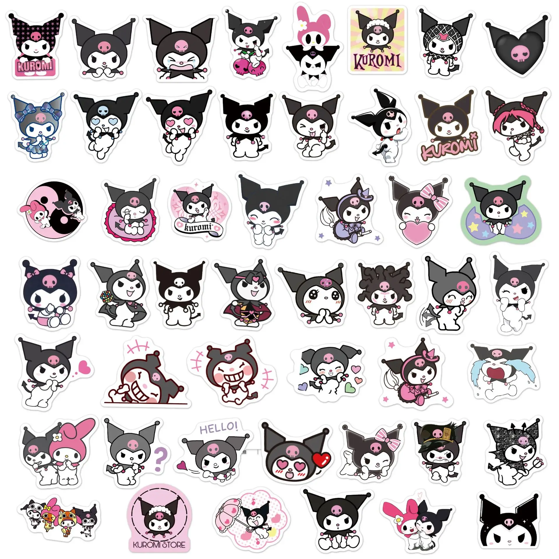 Kuromi And My Melody Stickers Pack, 50pcs Cute My Melody Kuromi Sanrio  Stickers For Laptop Water Bottle Travel Case Phone Skateboard - Vinyl  Waterproo