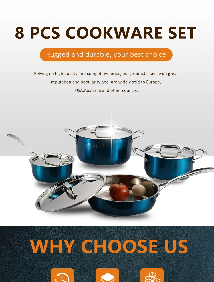 Non Stick Set Kitchenware Set Stainless Steel Cooking Pot And Pans Kitcheware Cookware Sets factory