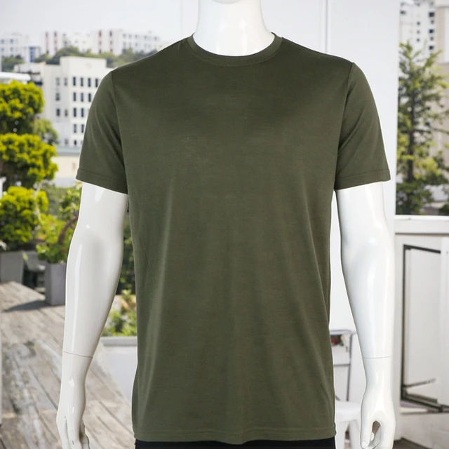MereSports 100% Organic Merino Wool Custom-made OEM Lightweight Base Layer Short Sleeve Shirt Summer Print Underwear for Men