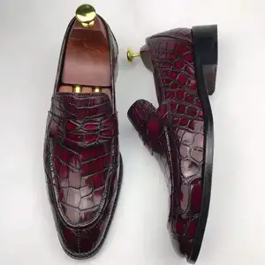 Fashion Slip-on Best Casual Shoes Men in China Goodyear Handmade Penny Crocodile Leather Shoes Loafers Official Dress Shoes Men