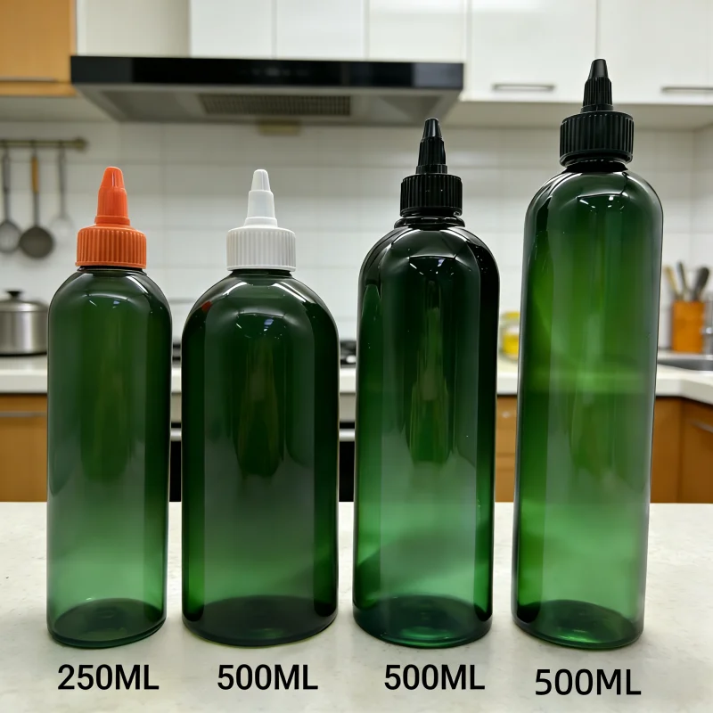 サー　オリーブオイル（プラスチック容器） グラザ 500ml マットグリーン食品用オリーブオイルボトル