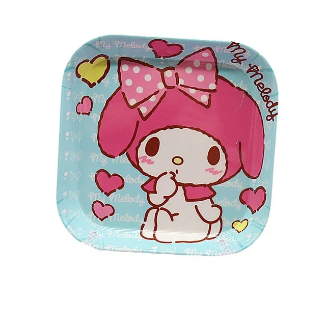 Hot Selling Square Dinner Plates Green Pink Grey Eating Plates Hello Kitty Eating Plates Garnish With Treats/Candy