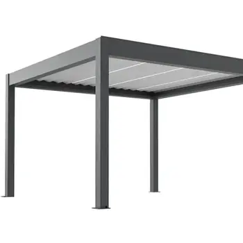 Motorized Aluminum Swivelling Blade Roof Pergola Sunshade Garden ...