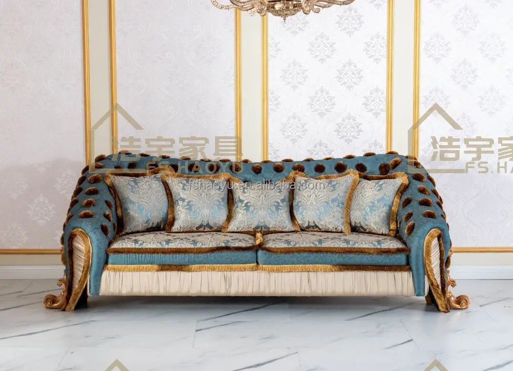 European Style Home Furniture Luxury Curved Sofa Chairs Premium Europe