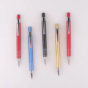 Wholesale Metal Press Rod  Aluminum Multi-Color Ballpoint Pen With Custom Engraved Printable Logo for Stationery Gift