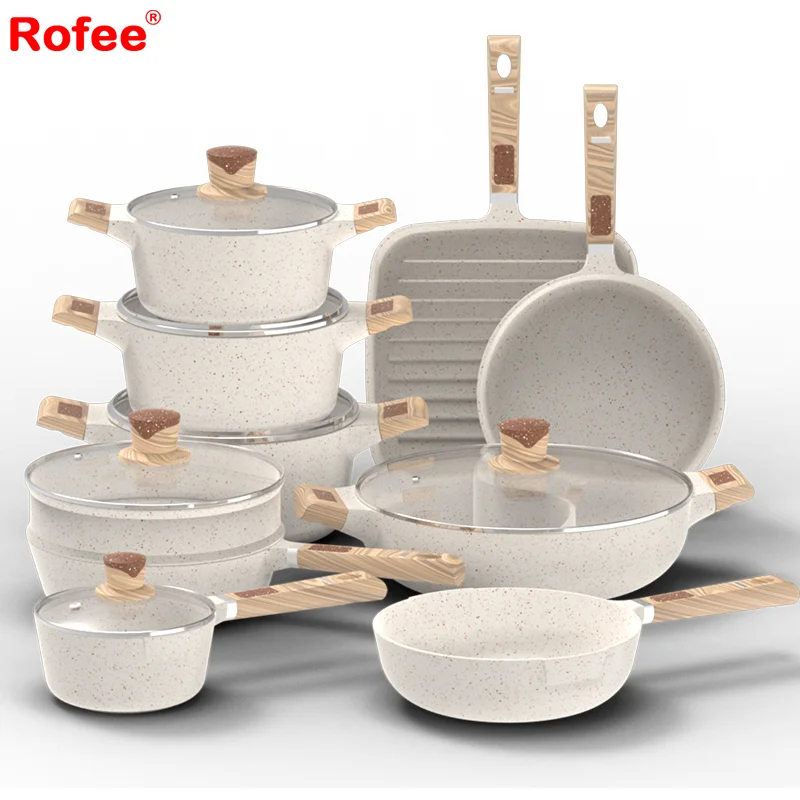 Buy Wholesale China Pressed Aluminum Ceramic Coating Removable Handle  Cookware Set Nonstick Pots And Pans Set & Pots And Pans Set at USD 18.04