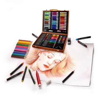 LiTTLe T�Ts - KIT DE DIBUJO x 251 PIEZAS EN CAJA DE MADERA INCLUYE:  🎨Marcadores 🎨Crayones 🎨Colores 🎨Pinturas 🎨Pinceles 🎨Tajalapiz 🎨Clips  🎨Pegante 🎨Lapiz 💼Todo en un lindo maletín de madera Pronto estarán