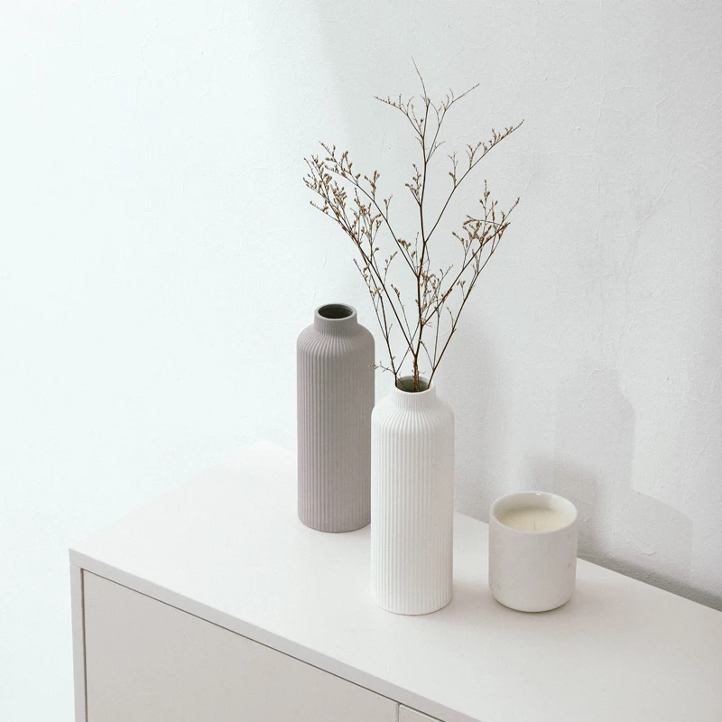 Nordic Modern Porcelain Decorative Embossed Unique Ceramic Flower Vase ...
