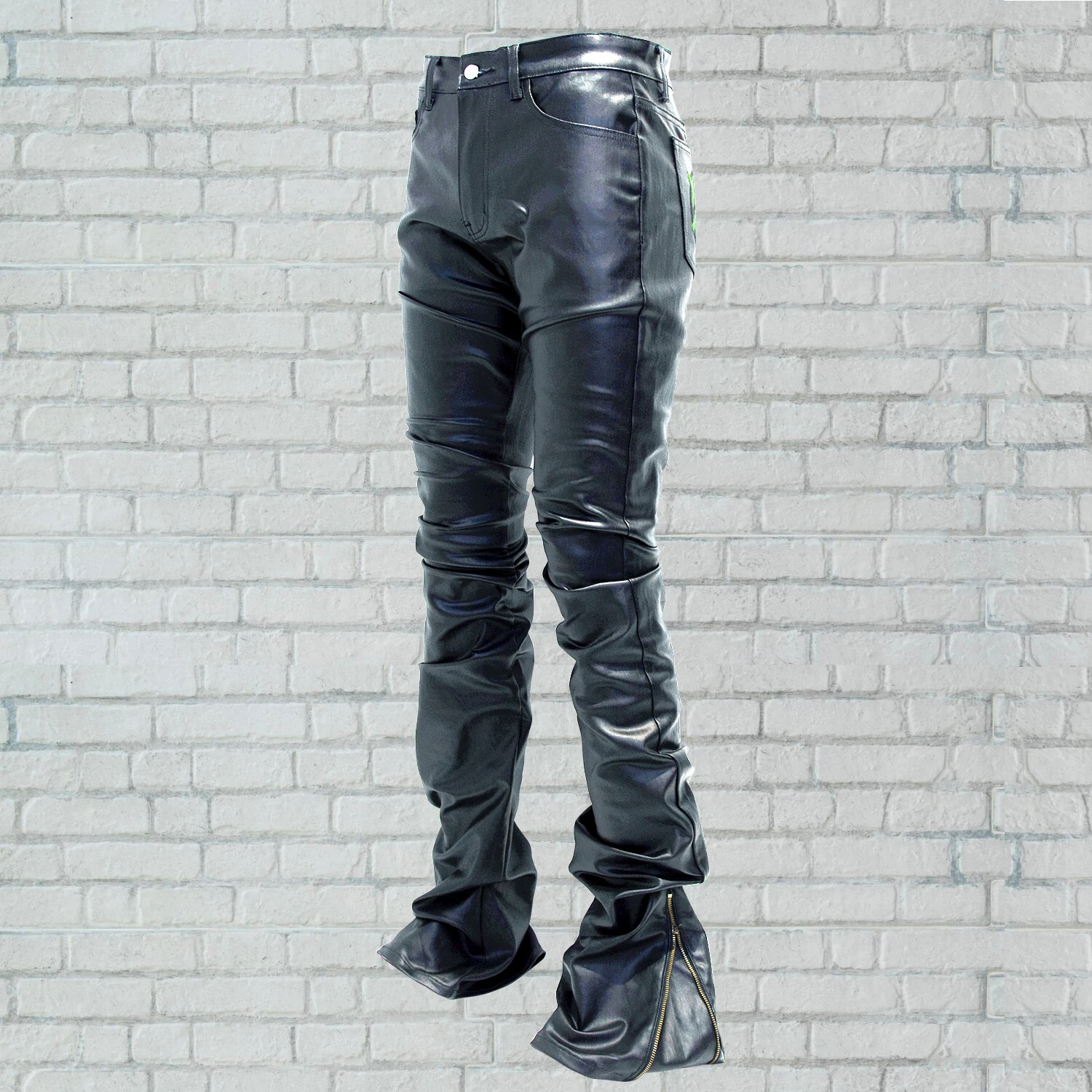 Liluo Custom Factory - Distressed Waxed Foil PU Denim Jeans