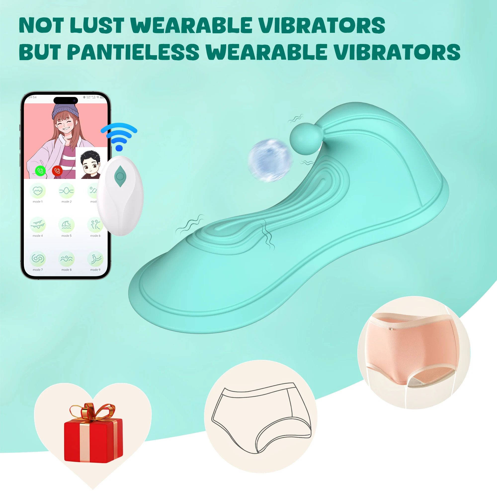 Wireless Remote Control Wearable Clitoris G-Spot Vibrator for Women with Multiple Vibration Modes and App Control Mini Sex Toys