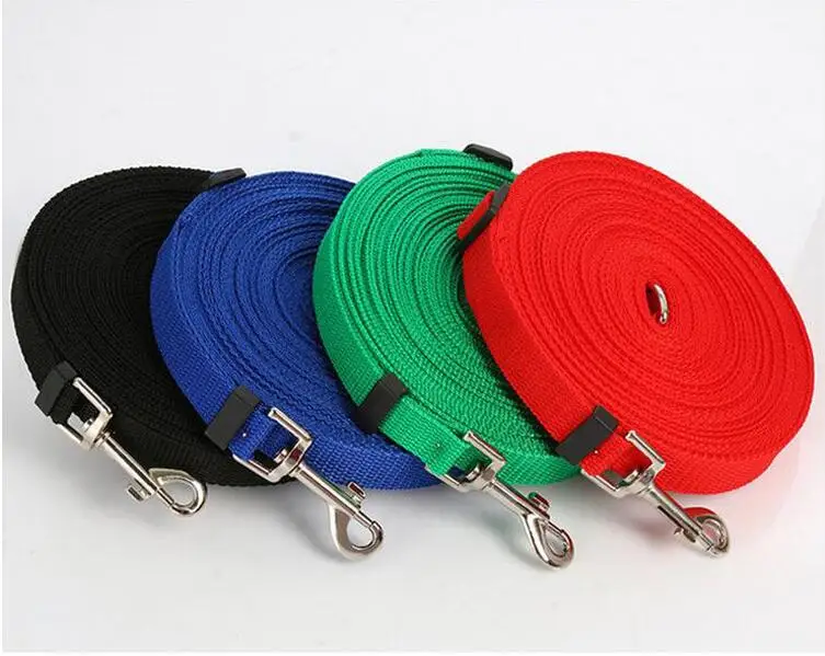 New Web Training Lead for Medium and Larger Dogs, 3/5-Inch Wide by 16-Feet/33-Feet/49-Feet Long, Hot red bule black color