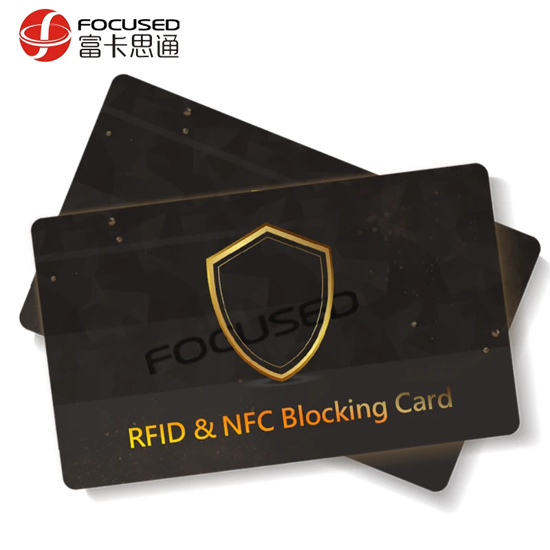 Hot Selling Custom Shape Printed NFC Rfid Blocker Card Holders Protector Slim Credit Card Holder Wallet Rfid Blocking Card