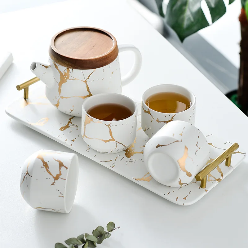 hot sale luxury modern teapot 4-piece