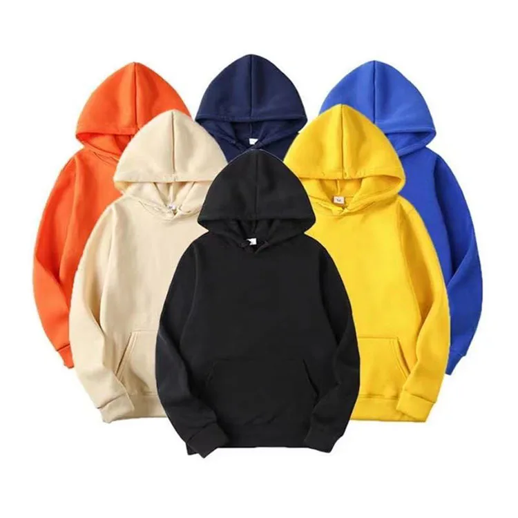 Wholesale cheap winter 380gsm 15colors plain pullover hoodies custom logo printed blank pure color men unisex hoodies