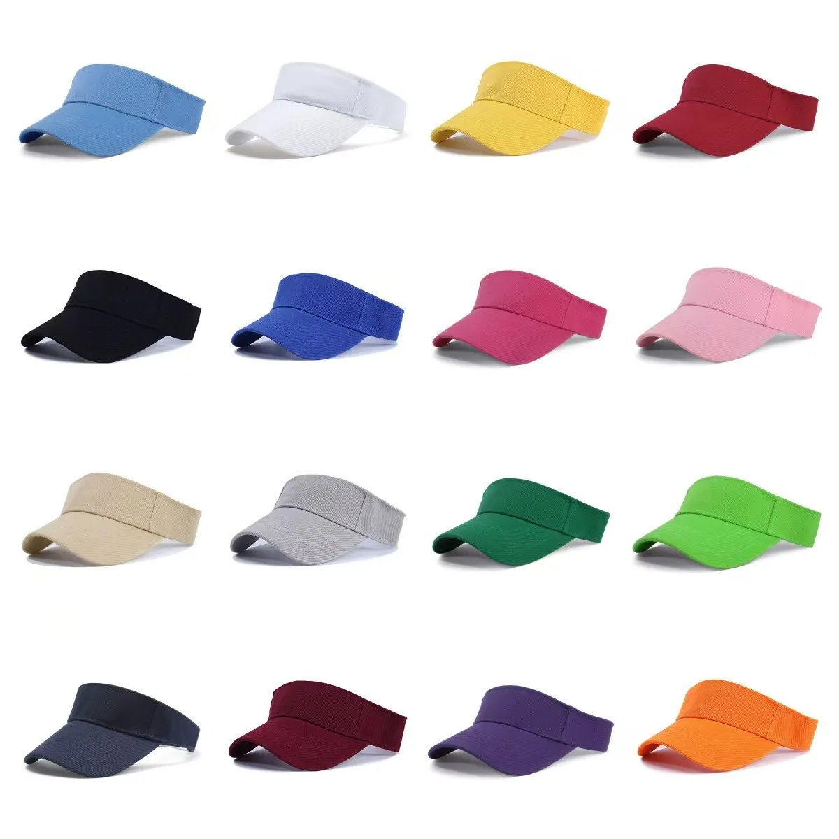 Custom Logo Cotton/Polyester Sun Visor Hat Buckle Closure | Breathable Outdoor Sports Cap Wide Brim UV Protection Promotional preview 5