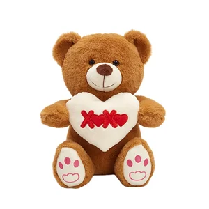 Valentine's Day Teddy Bear with Heart 30cm Soft Personalized Teddy Bear Filled with PP Cotton