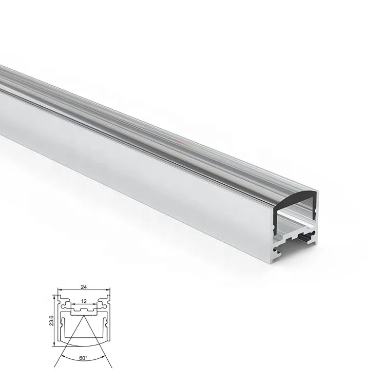 24MM Wide Small Surface Mount Aluminum LED Profile With Wall Grazer 30 ...