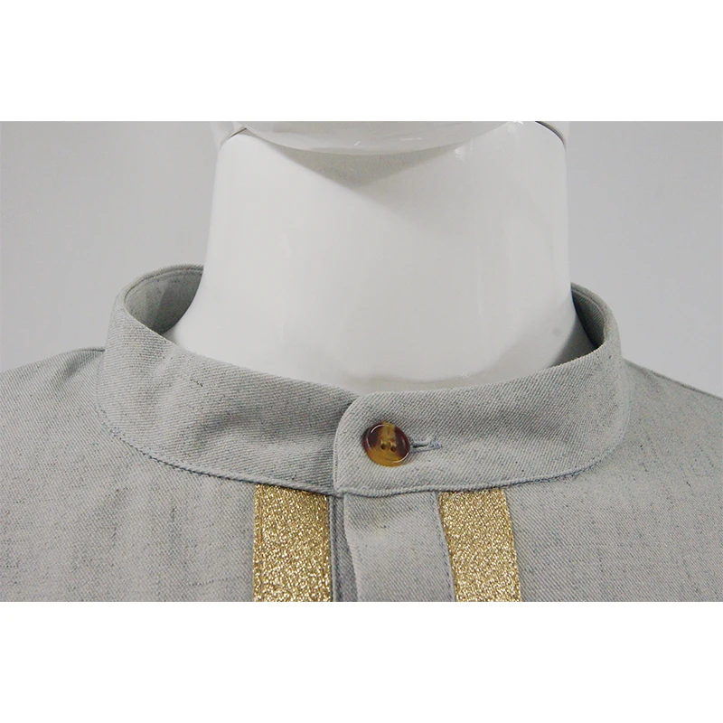 New Arab Thobe Dishdasha Abaya for Men Ramadan Islamic Prayer Robe Embroidered Breathable Long White Muslim Robe