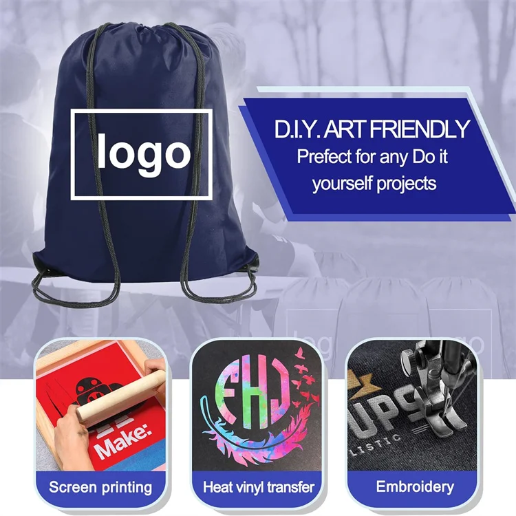 Custom LOGO Drawstring Bag Gym Bag Drawstring Backpack Waterproof String Bag Sports Snakpack for Men Women