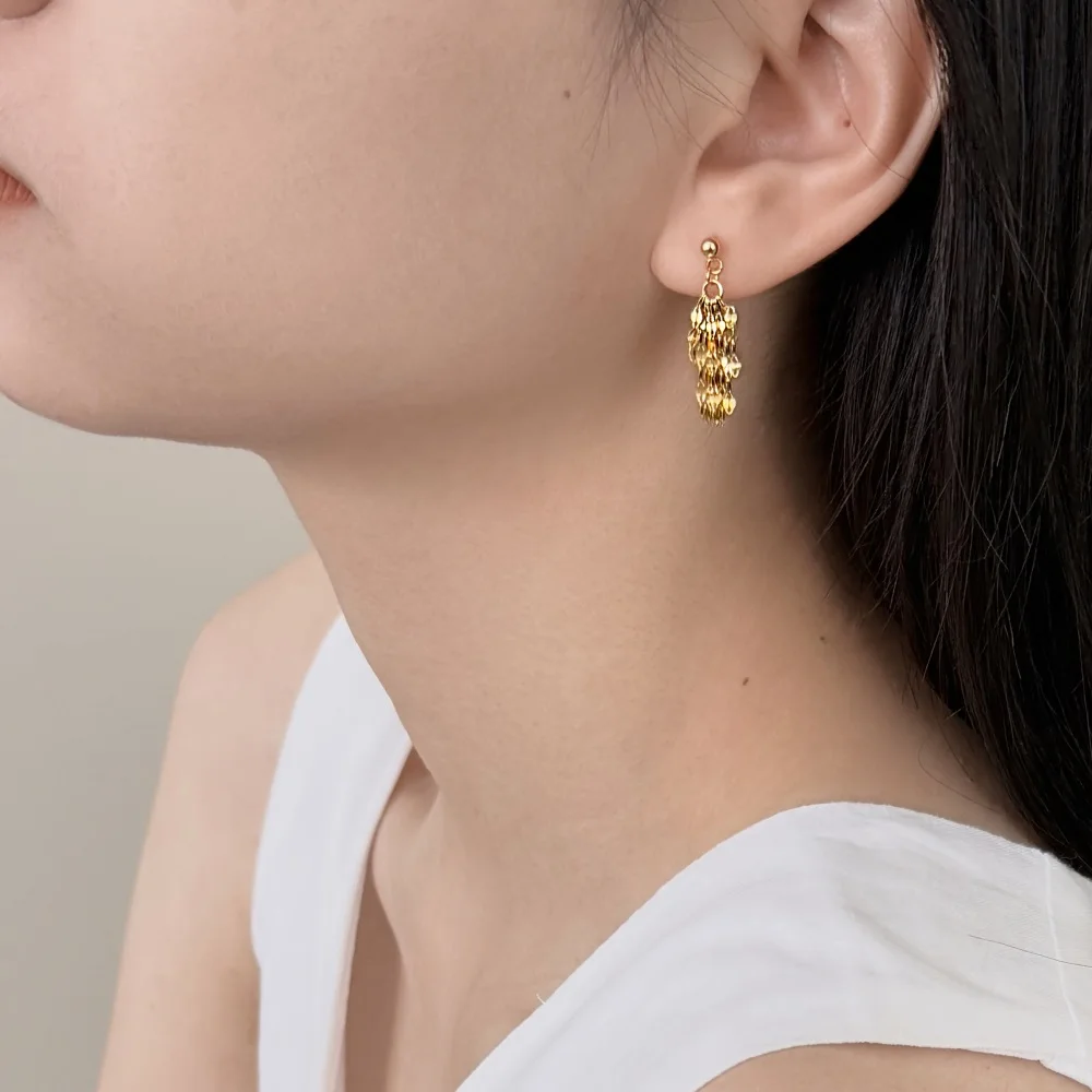 KAKODIY Multilayer Disc Earrings 18K Gold Rhodium Plated Geometric Tassel Earrings 925 Sterling Silver Bohemian Jewelry detail 1