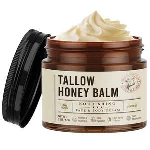 Organic Moisturizing Cream for Smooth Soft Skin Private Label Body Lotion with Whipped Tallow Honey Balm Lightening Nourishing