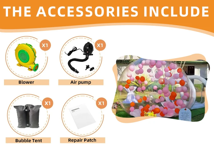 Giant Clear Inflatable Bubble Tent with 3m Diameter and 2m Tunnel for Kids Parties and Events