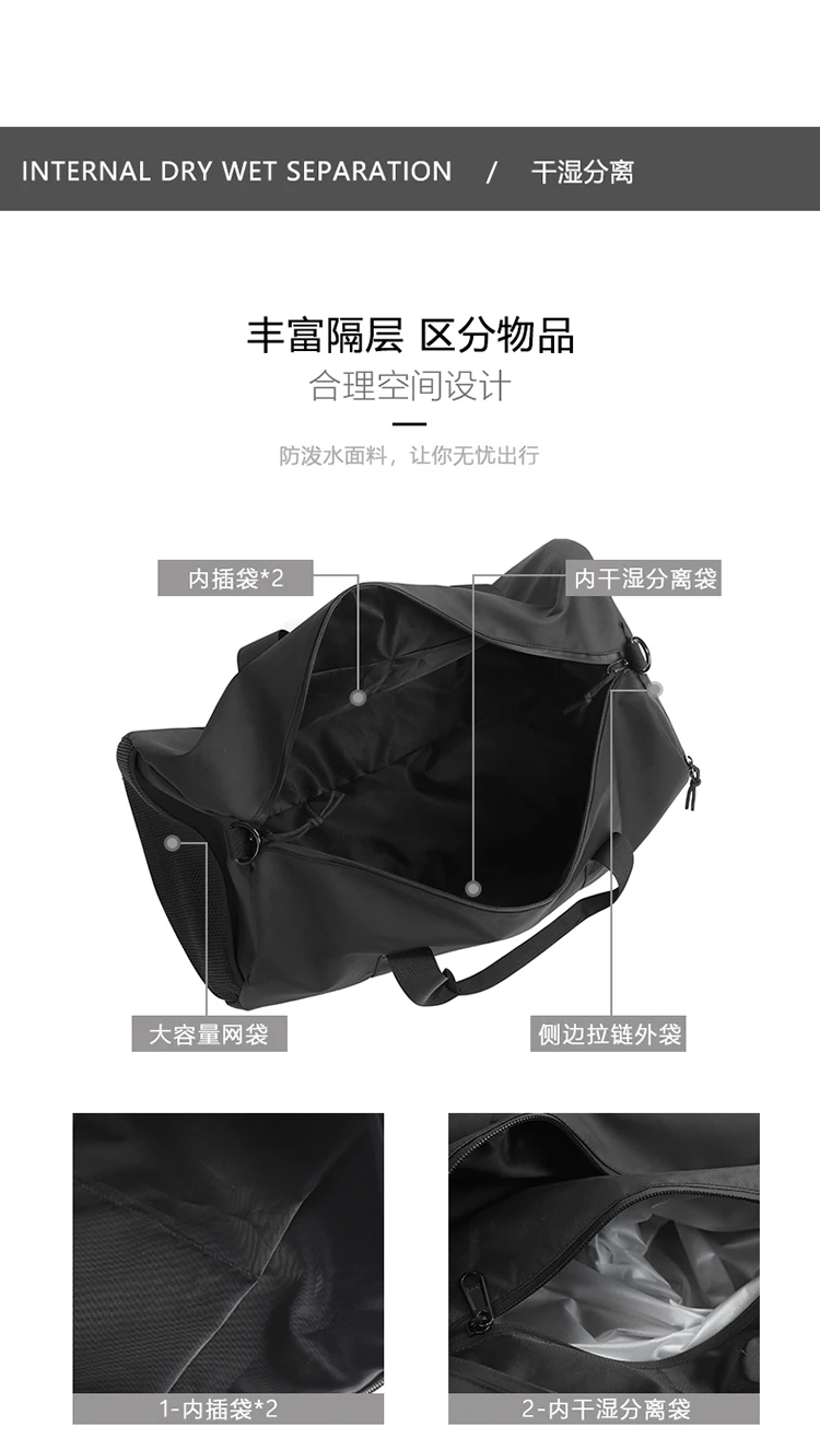 Custom logo sports gym travel duffel sling shoulder bag high quality waterproof men women travel bags luggage