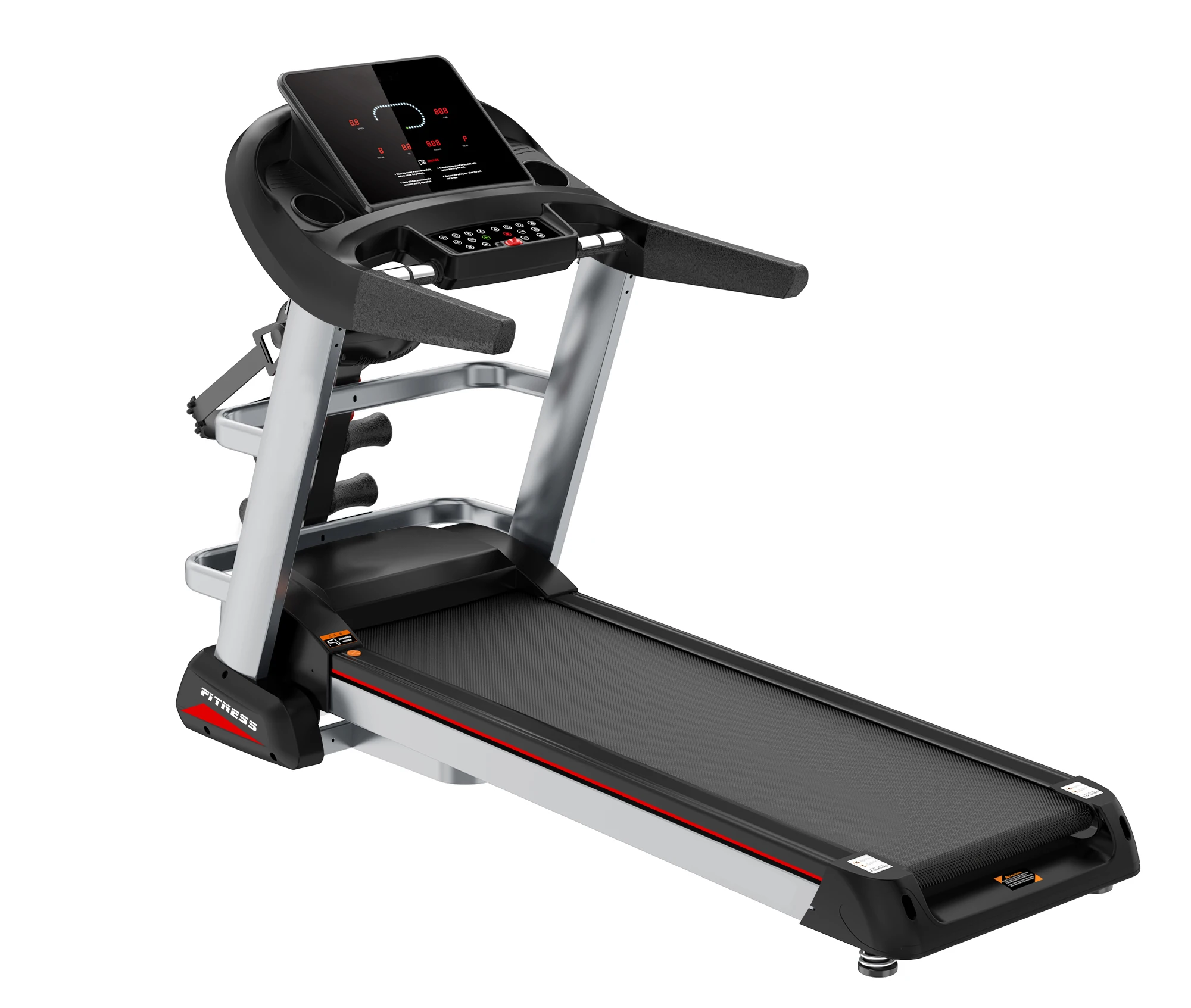 12 Preset Programs LED Screen Cup Holder and Wheels Easy to Assemble Treadmill Household Electric Treadmill