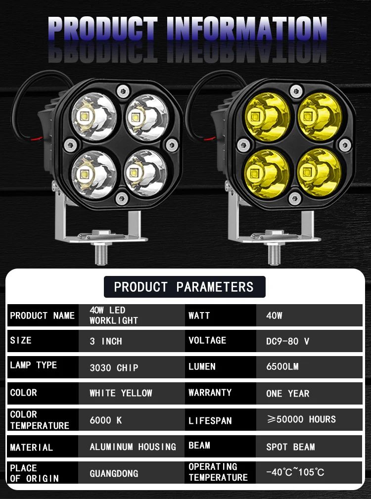 4x4 Led Light Bar 3 Inch Led Headlamps Spotlight 12v 24v Led Offroad ...