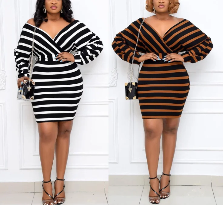 hot sale spring sexy striped sashes african women career office