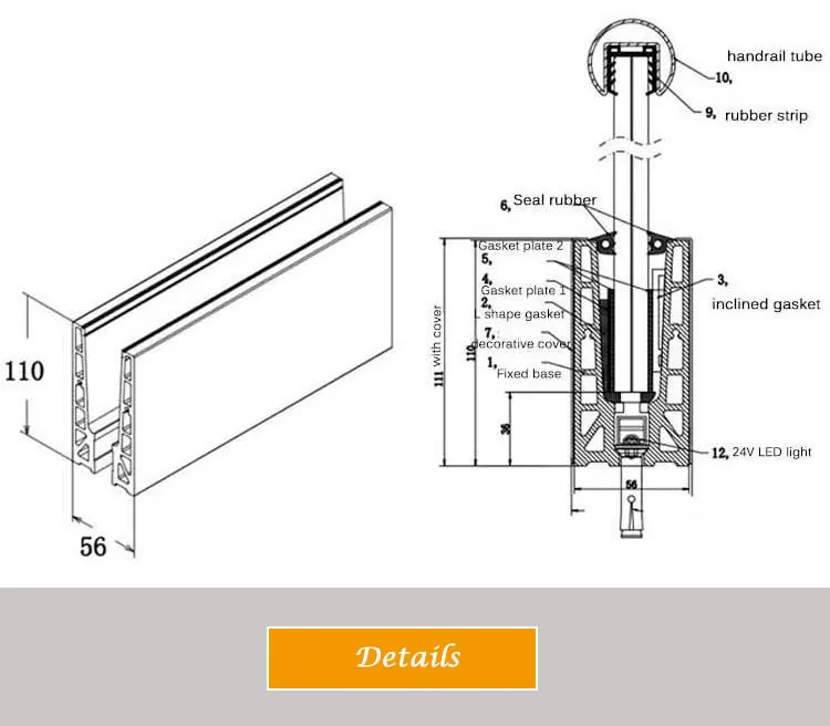 Deck LED Light Glass Railing Handrail Balustrade Solutions