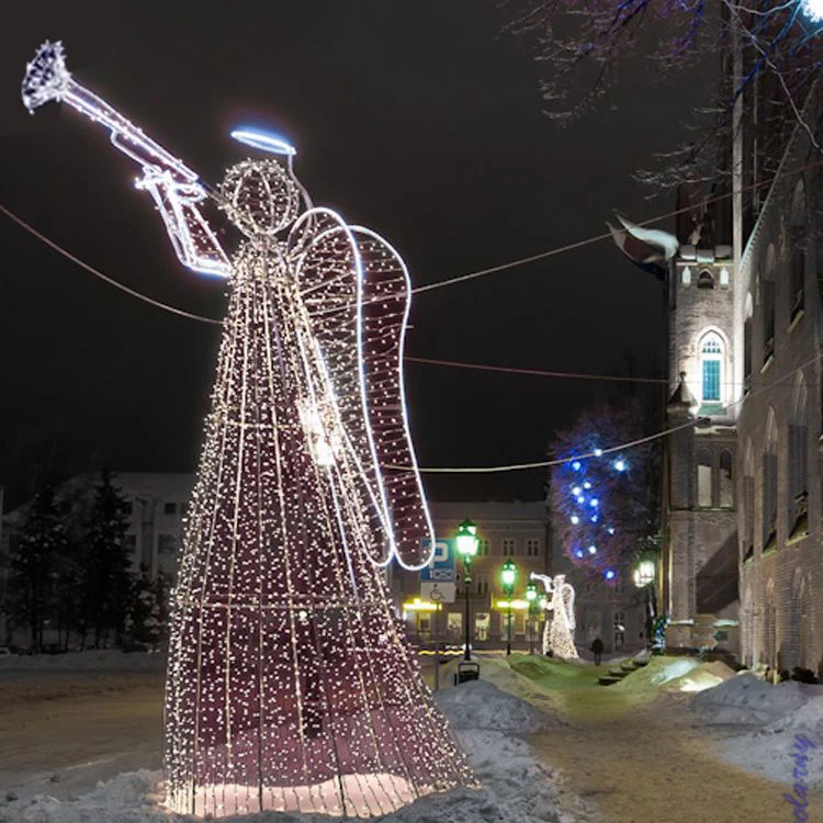 Large Christmas Decorations Angels with LED Lights Light up Christmas Angel with Trumpets