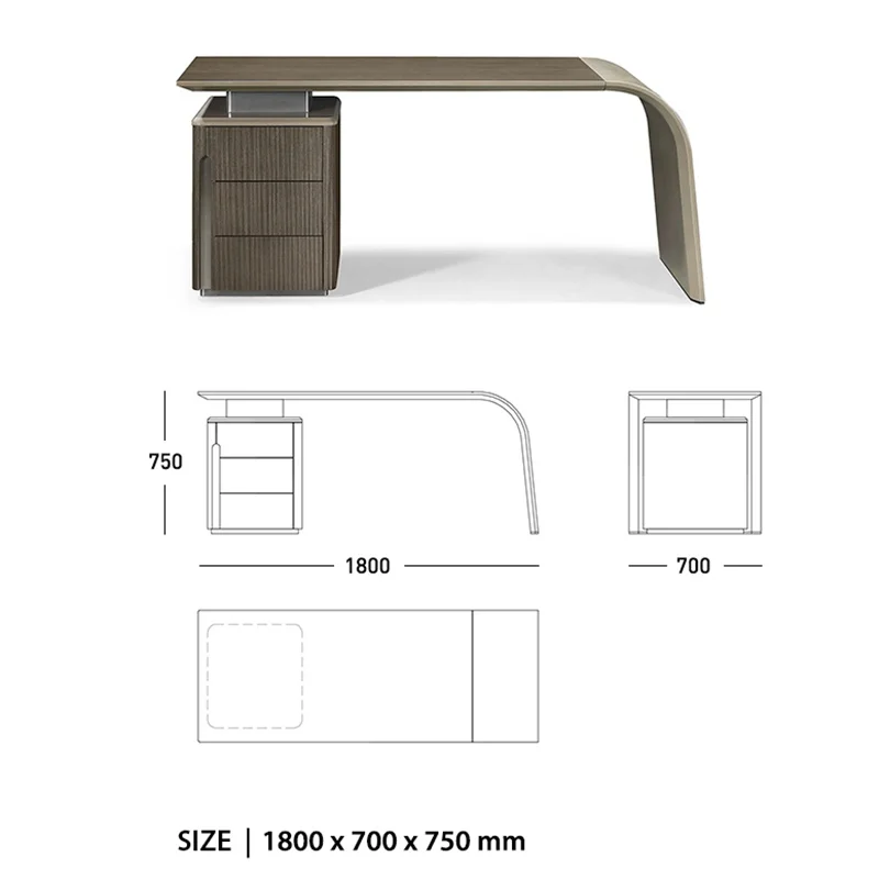 Ekar Brand Italian Design Office Furniture Manager Desk High Gloss Veneer Modern Executive Simple Office Desk Table manufacture