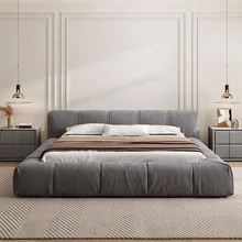 Luxury Italian-Style Italian Soft Bed Massage Feature Minimalist Storage Design for Queen King Size for Bedroom Apartment Hotels