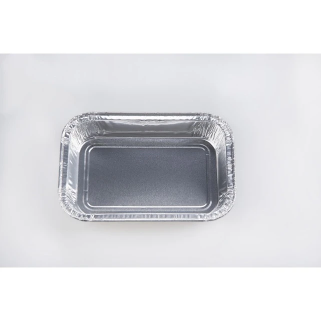 product eco friendly durable silver tin take away food service containers 280ml disposable airline aluminum foil food tray with lid-1