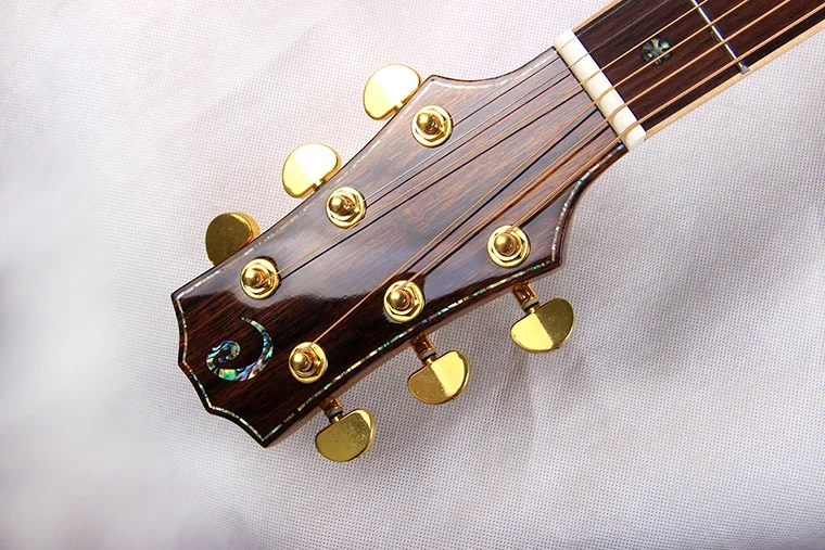 Chitarra Acustica D-45 Dreadnought 4/4 In Acero Fiammato Con Intarsi Abalone – Professionale