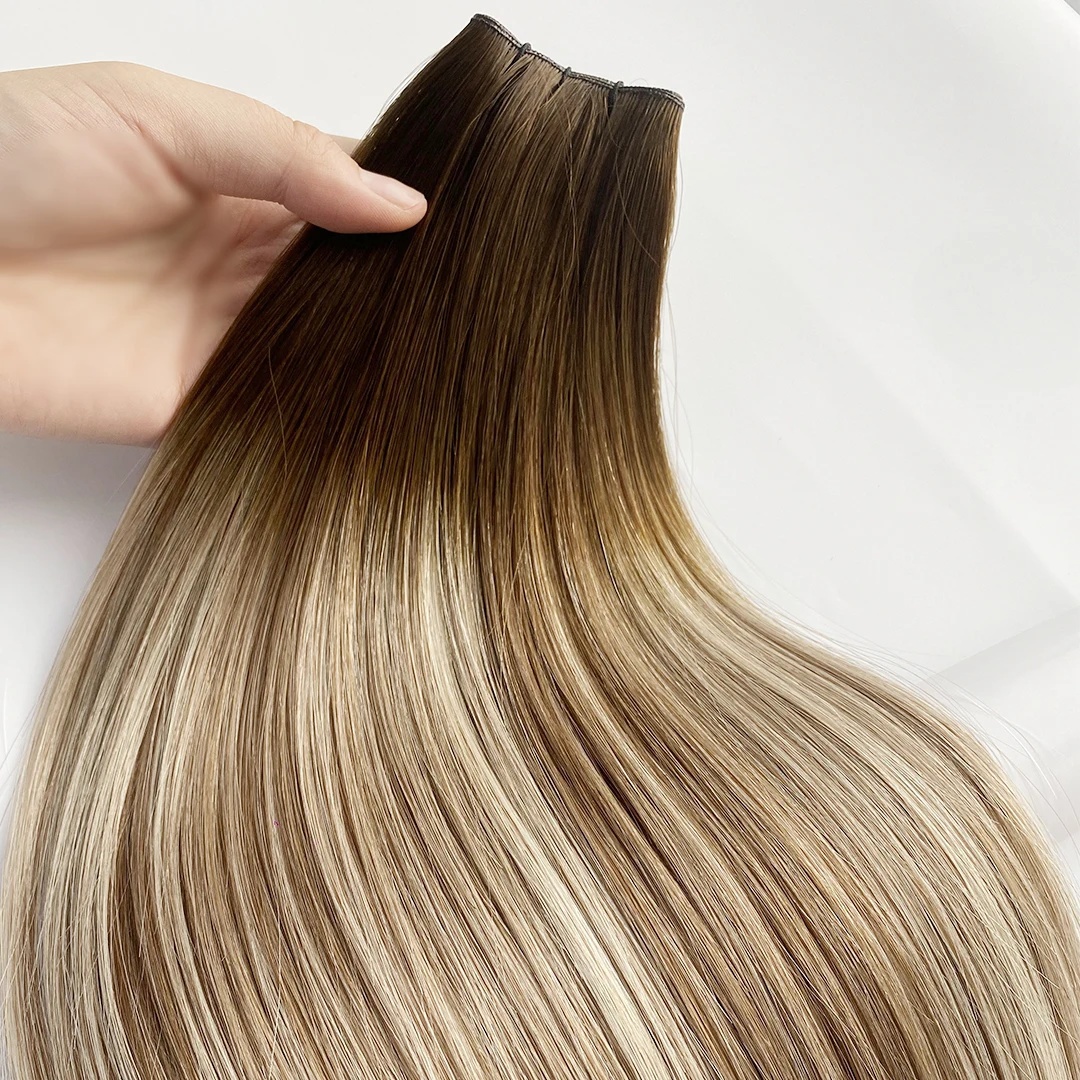 For Genius Weft Hair Extension Customizable Thin European Virgin Hair Environmentally Friendly Custom Application Reducing Waste