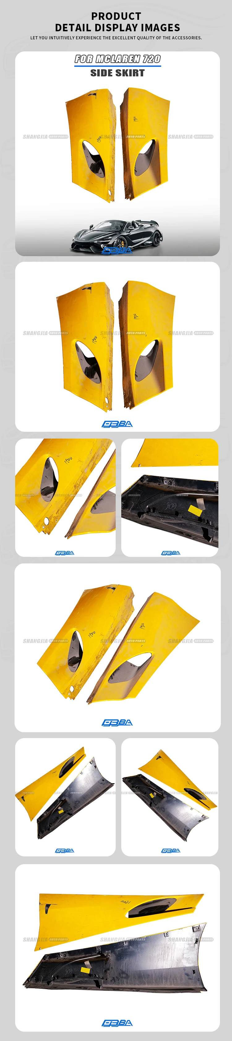 2025 Hot Sale Other Body Parts PP Plastic Car Side Skirts For Mclaren 720s Side Skirt For Car manufacture