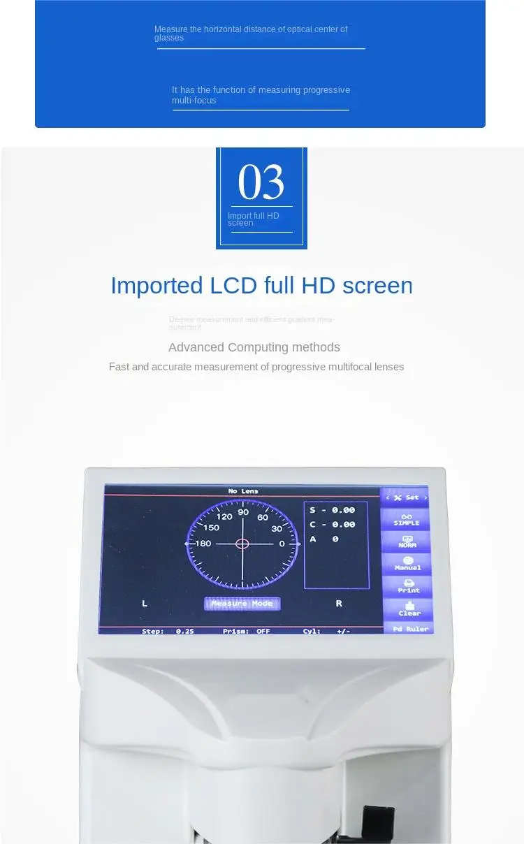 Rightway Brand Optometry Optics Instruments Lensometer Auto Digital Lensmeter for Ophthalmology Focimeter