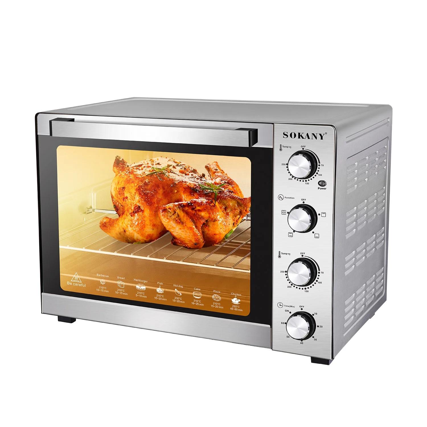 Sokany 10028 Intelligent 60L Capacity Countertop Oven Household Electric Appliance Carbon Steel Battery 220V English Small Oven