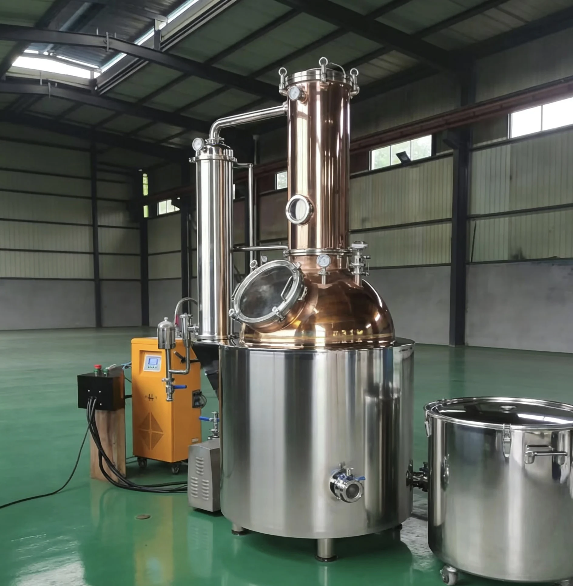 Raki Distilling Equipment 500L Electrical Heating Whiskey Distillery Still Copper Pot Gin Distiller Gearbox Motor JM