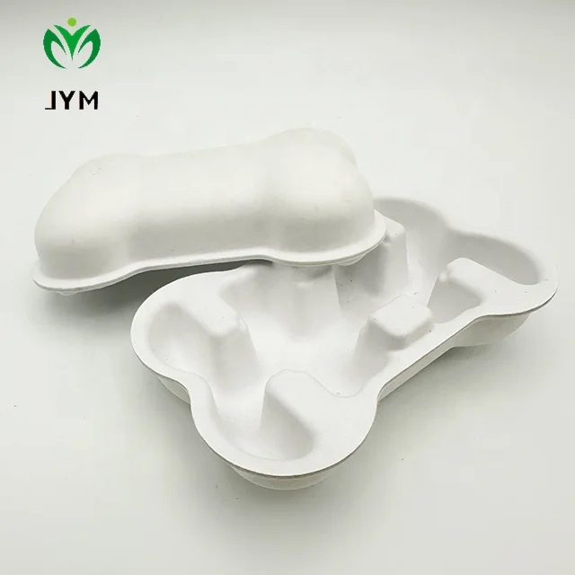 Dog Bone Shape Molded Pulp Box Wholesale China Customized Bagasse White Colors Food Candy Box Corrugated Board 24 Accept CN;GUA