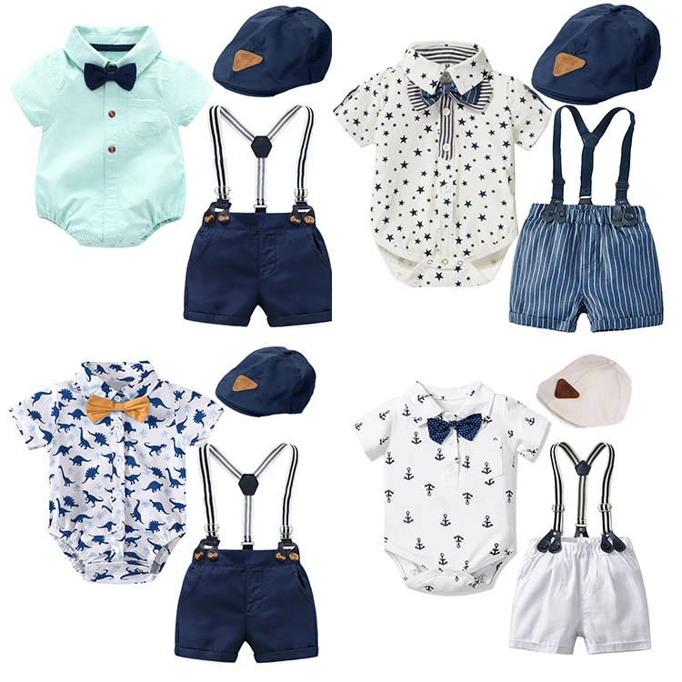 Custom Bulk Boy New Born Baby Clothes Sets 03 Months Formal Party Boys