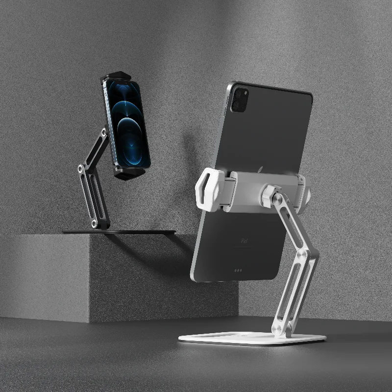 Boneruy Desktop Rotatable Tablet PC Stand Adjustable Aluminum Alloy Foldable Mobile Phone Holder for iPAD