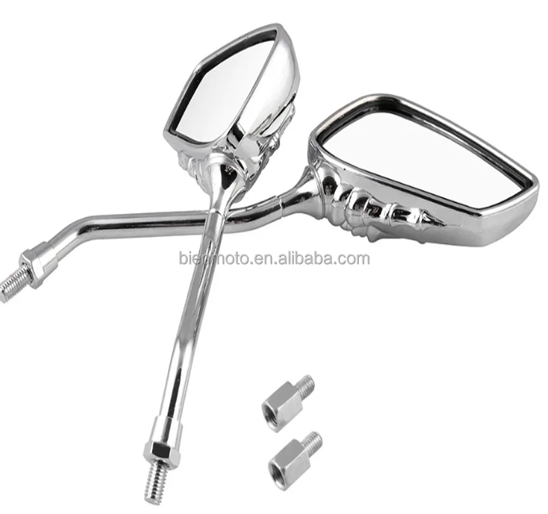 8mm 10mm Universal Modification Skull Craw Shadow Retrovisores Bike Rear  View Mirrors Motorcycle Scooter Side Espejos Para Moto