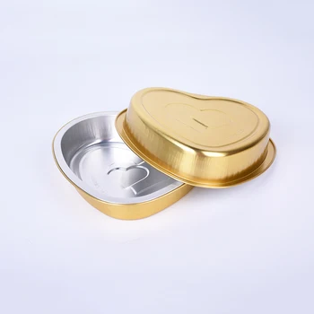 Laixin Heart Shape Disposable Oven Baking Tray Aluminum Foil Pan Cake Pan