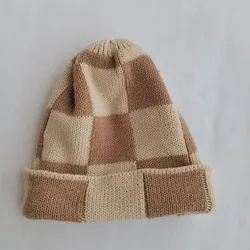 New fashion winter sweater baby hat double ball wool cap pure color children's knitted beanie