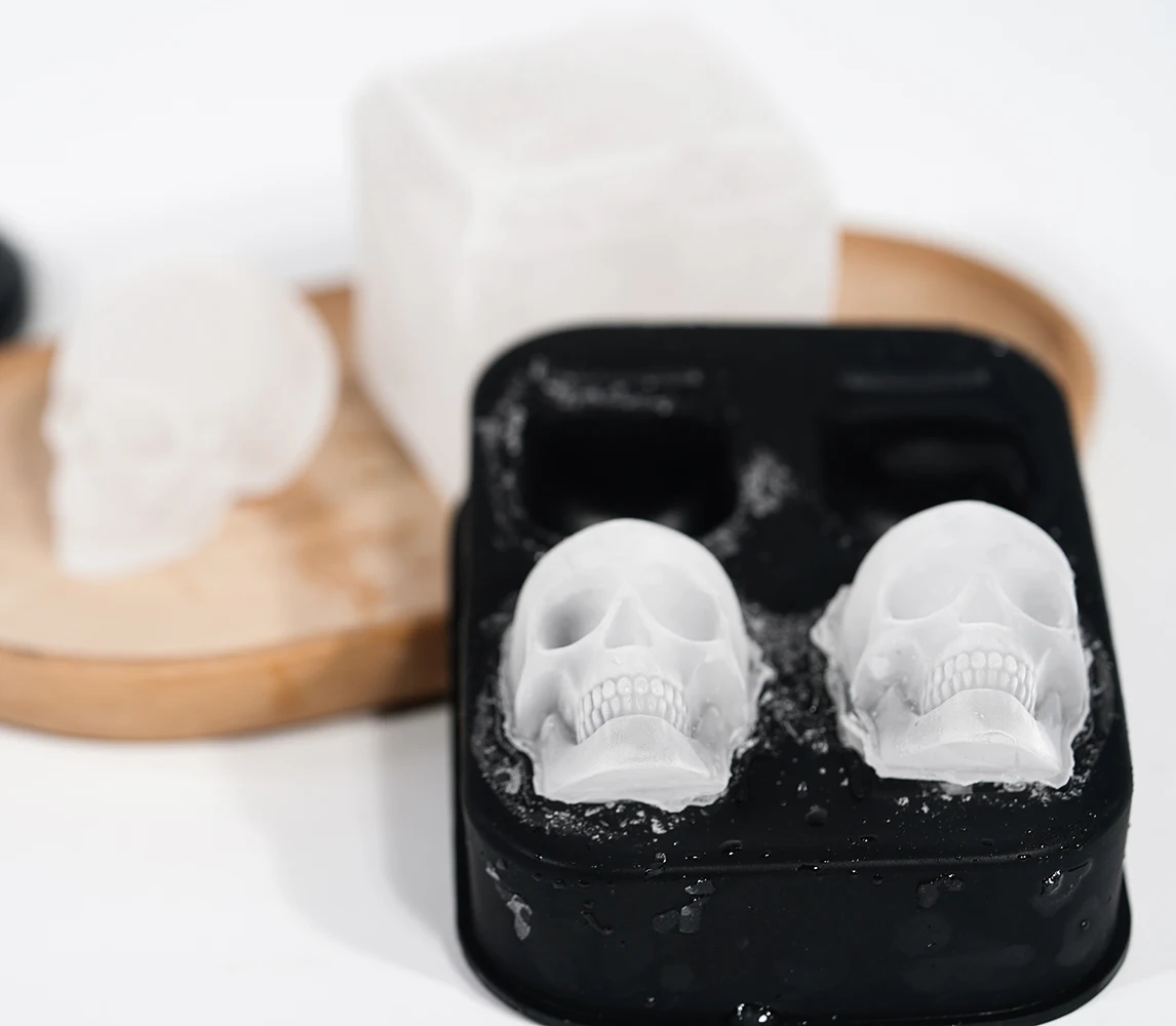 Halloween Skull Mold Silicone Skull Shape Mold Novelty Skull Modeling Box  Mold Skull Container